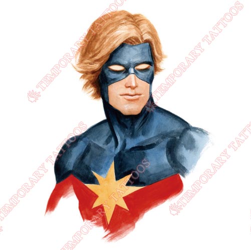 Captain Marvel Customize Temporary Tattoos Stickers NO.5848